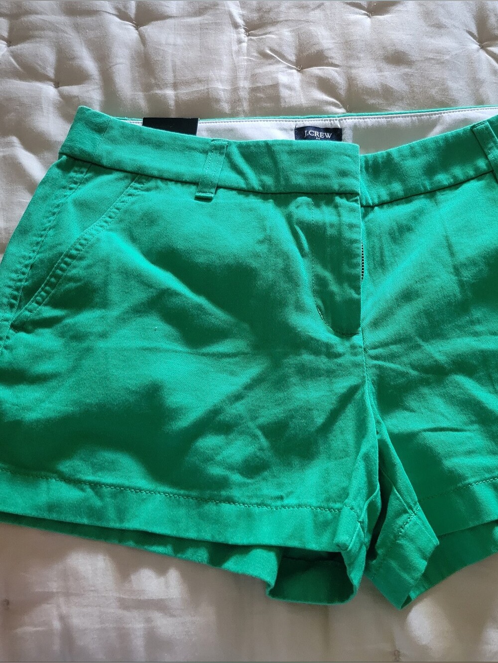 J. Crew Factory Green Cotton Chino Bermuda Shorts